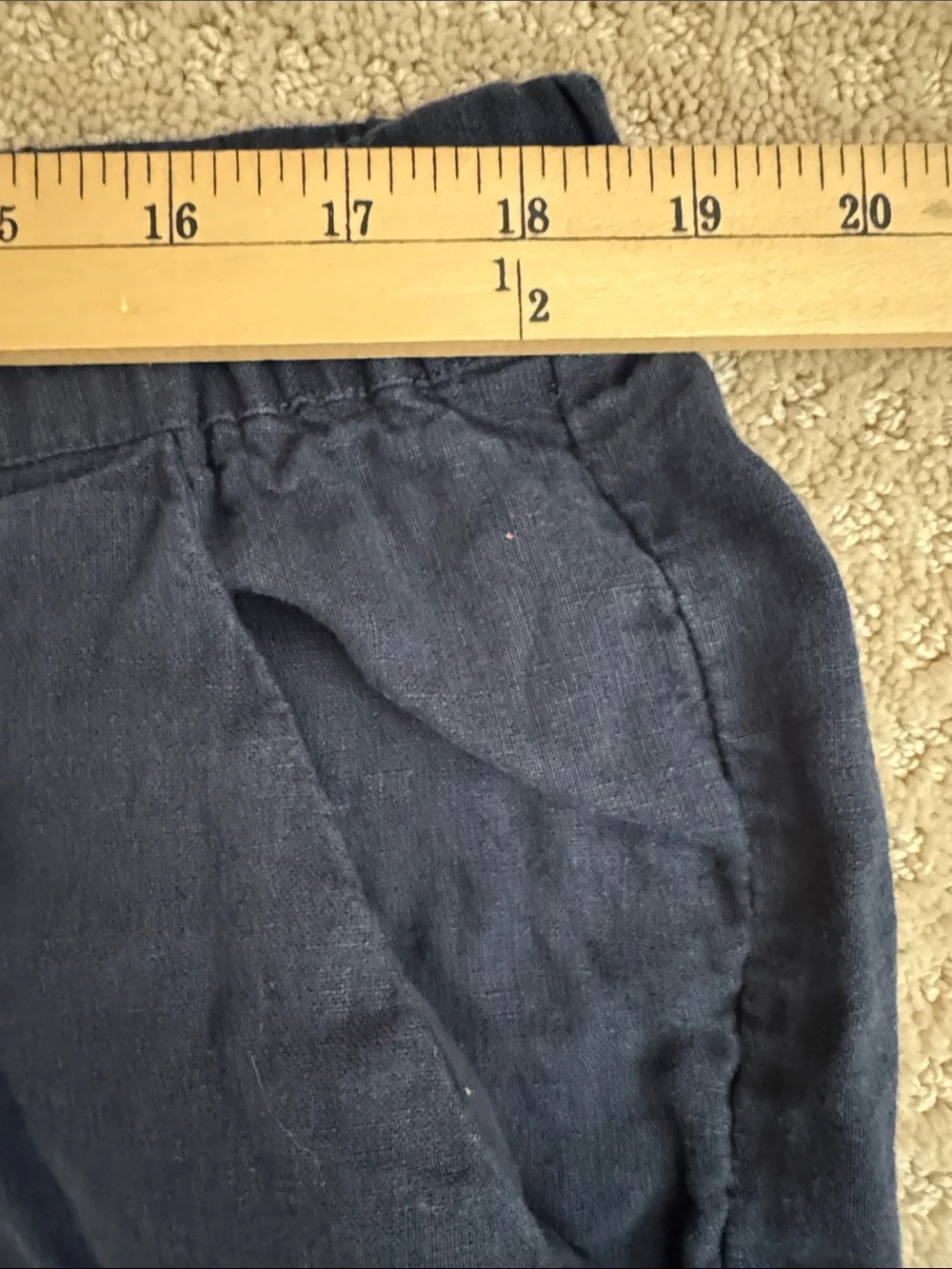 Quince | 100% Linen Pants in Deep Navy Blue Relaxed Fit Pull-on | Size XL